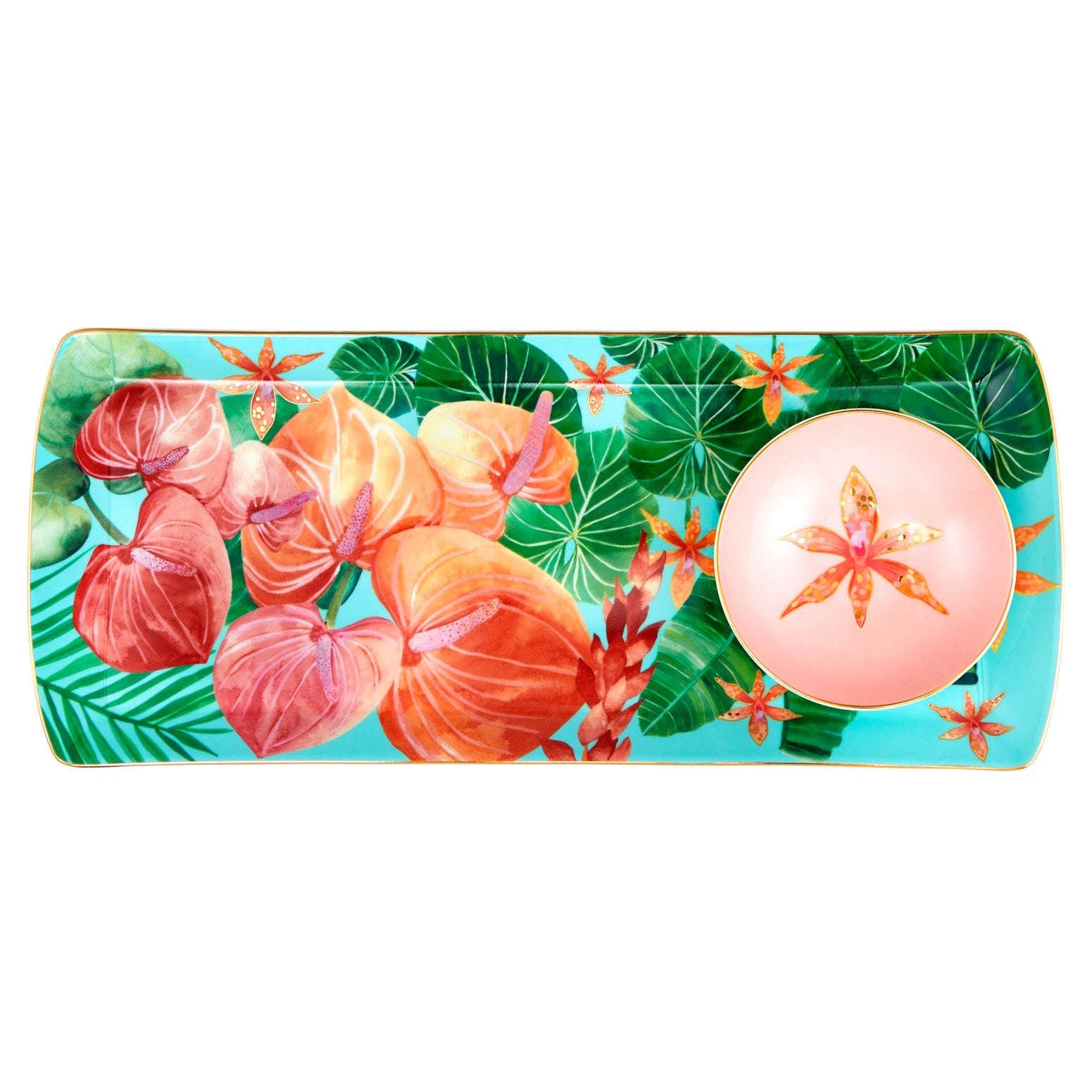 Maxwell & Williams Teas & C's Tropicana Large Rectangular Platter & Dish Set Gift Boxed