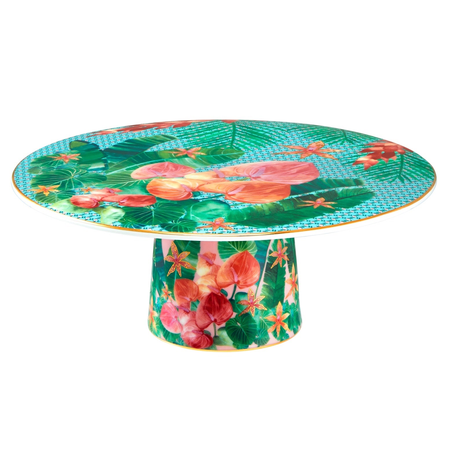 Maxwell & Williams Teas & C's Tropicana Footed Cake Stand 20cm Blue Gift Boxed