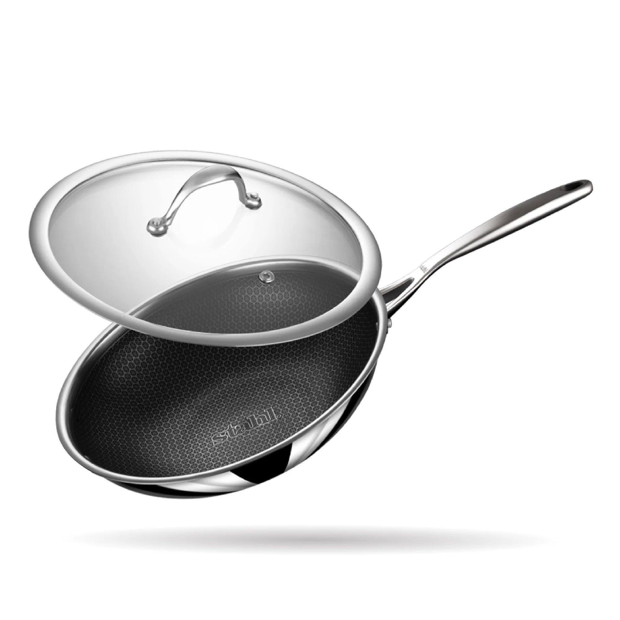 Stahl 26cm Triply Artisan Hybrid Deep Frypan With Lid