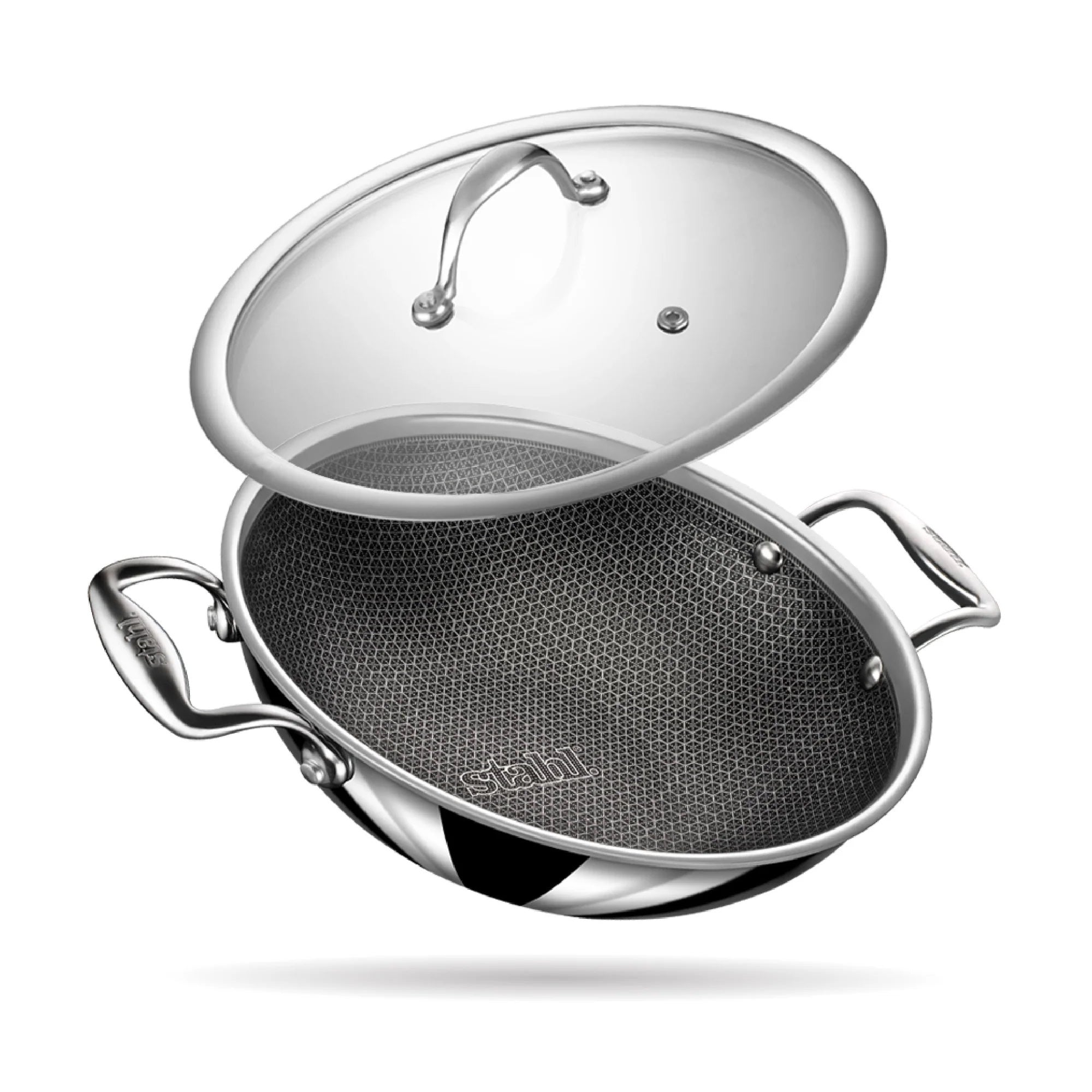 Stahl 26cm Triply Artisan Hybrid Kadhai With Lid