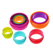 Appetito Double Sided Round Cookie Cutter Set 6 - Multi-colour