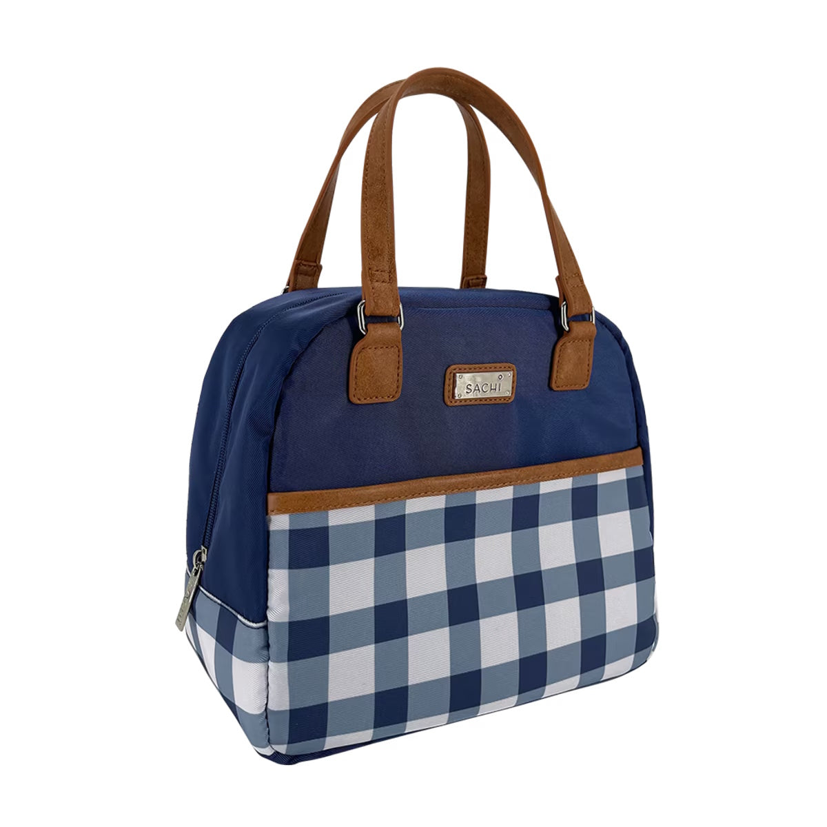 Sachi Style 237 Insulated Cali Lunch Bag - Indigo Gingham