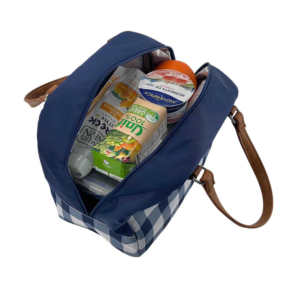 Sachi Style 237 Insulated Cali Lunch Bag - Indigo Gingham