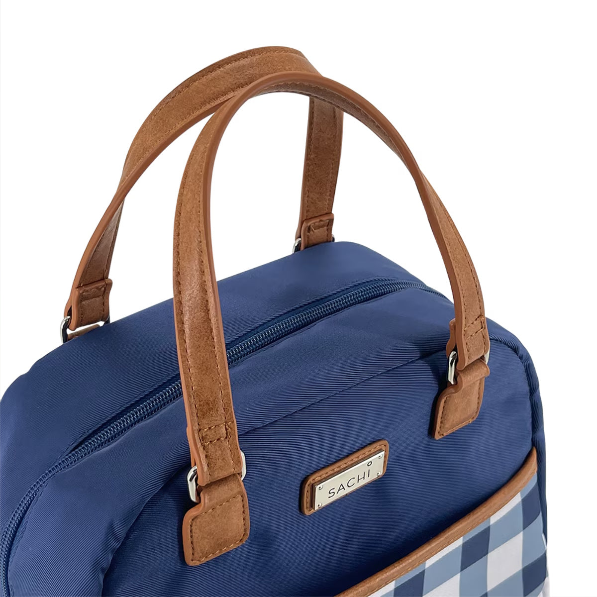 Sachi Style 237 Insulated Cali Lunch Bag - Indigo Gingham