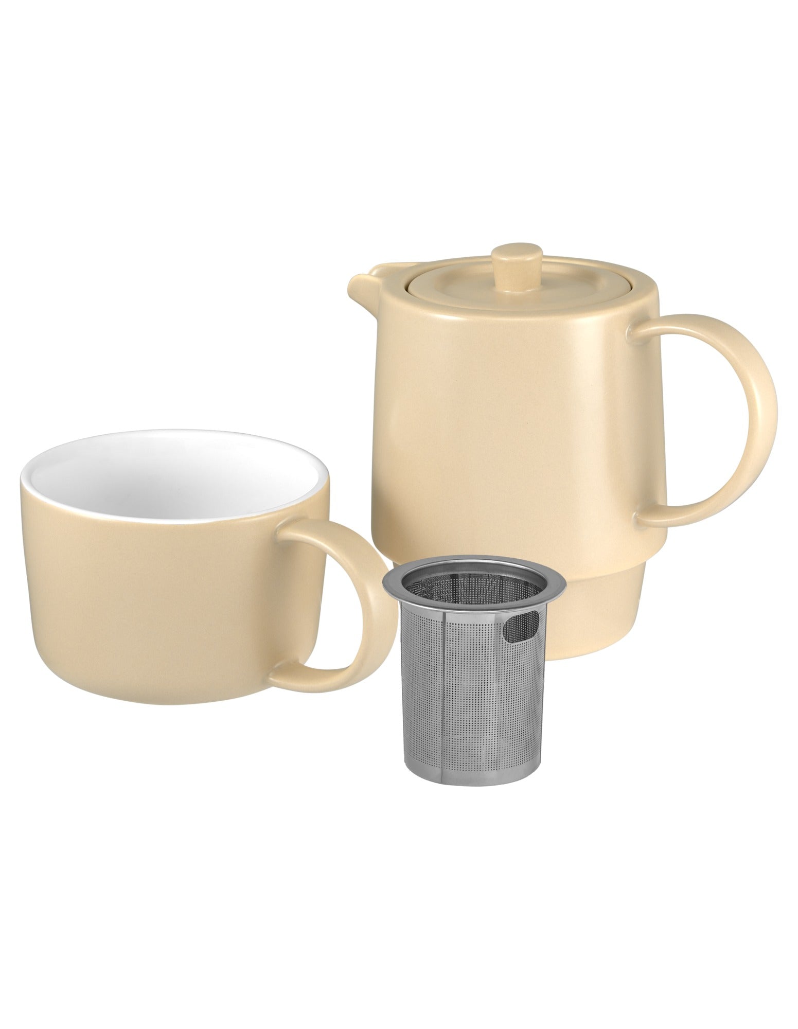 Maxwell & Williams Cafe Life Tea for One With Infuser 450ML Sand