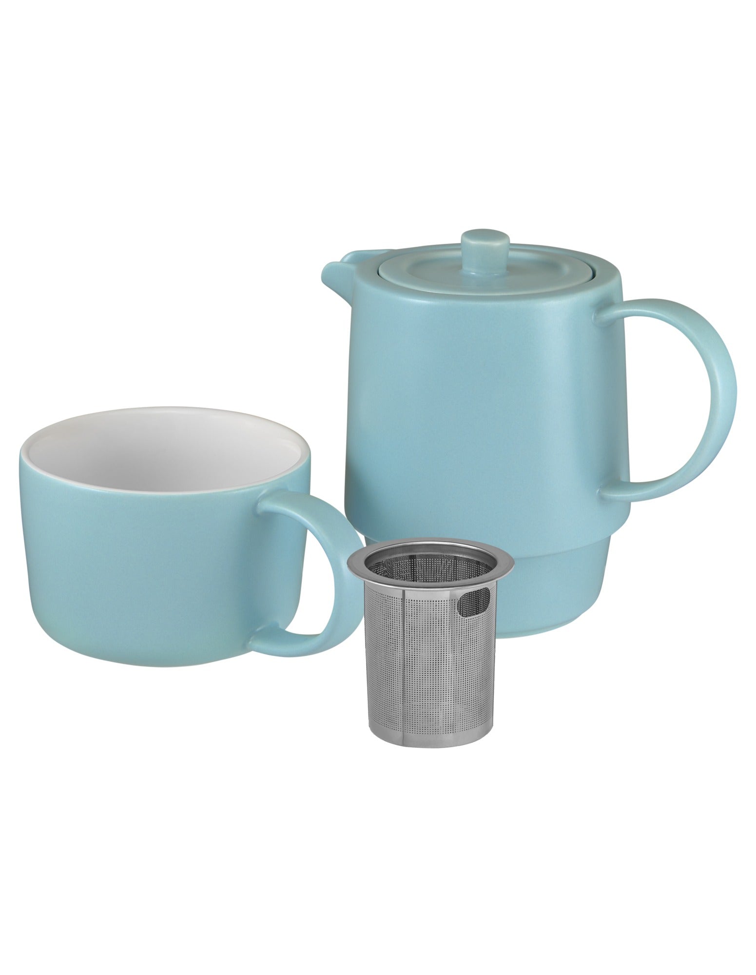 Maxwell & Williams Cafe Life Tea for One With Infuser 450ML Cloud Gift Boxed