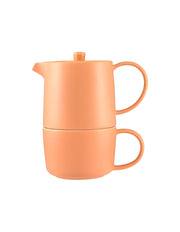 Maxwell & Williams Cafe Life Tea for One With Infuser 450ML Apricot Gift Boxed