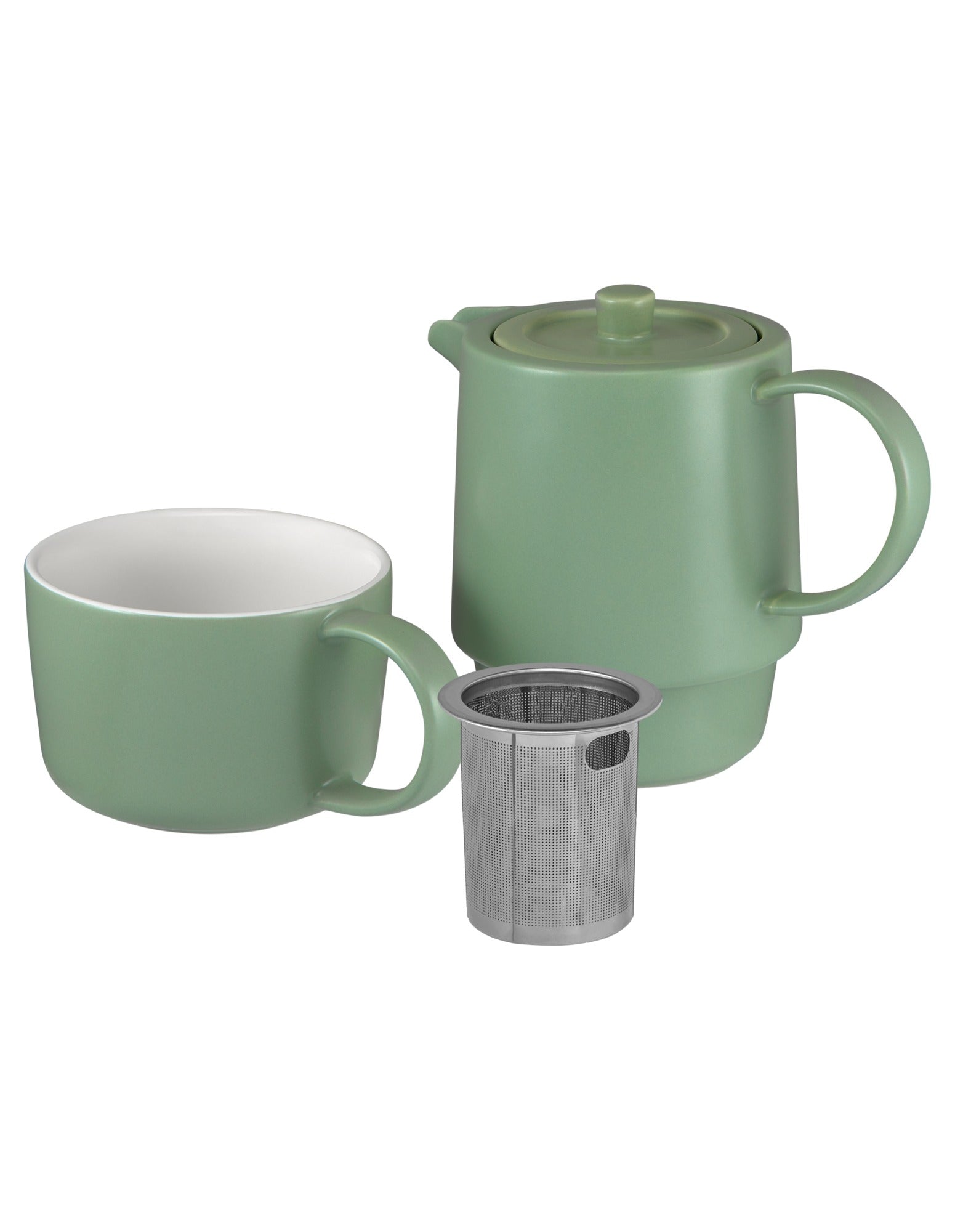Maxwell & Williams Cafe Life Tea for One With Infuser 450ML Seafoam Gift Boxed