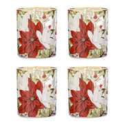 Ashdene Poinsettia Glass 4pk Tumbler