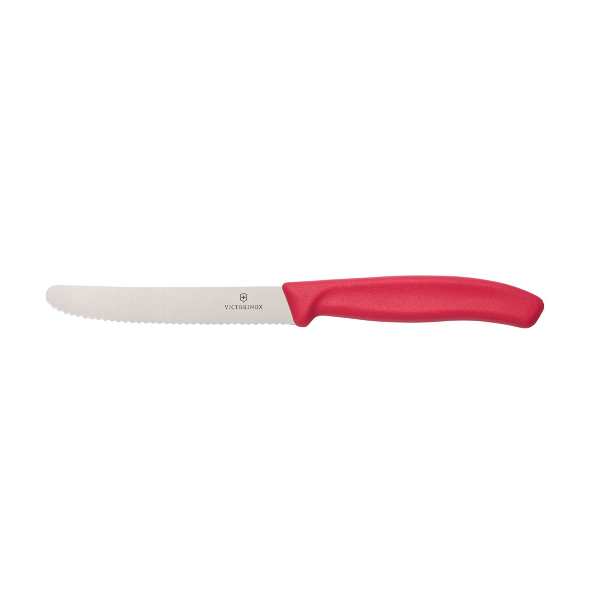 Victorinox Steak and Tomato Knife Round Tip Wavy Edge 11cm Magenta