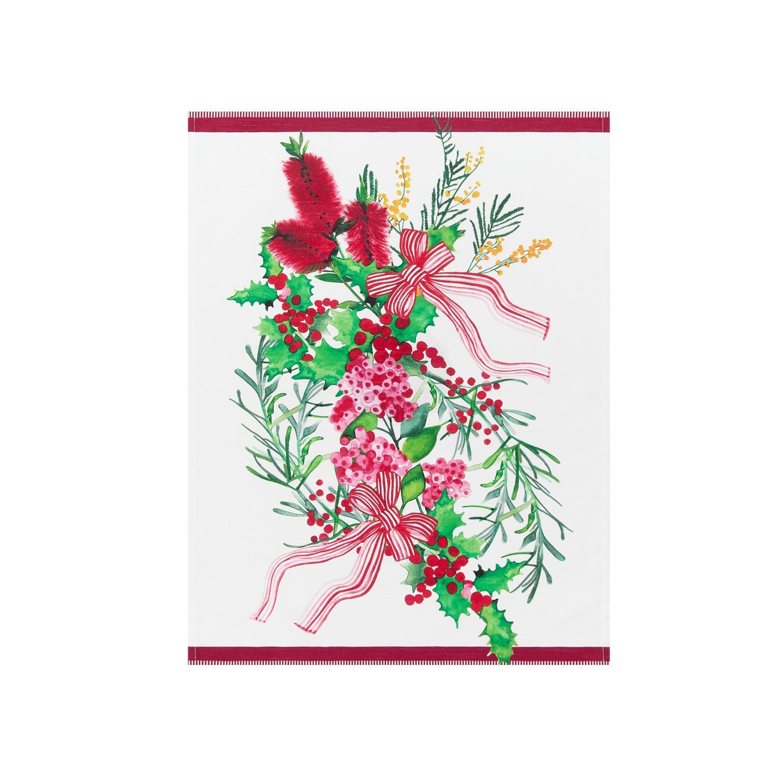 Maxwell & Williams Festive Flora Tea Towel 50x70cm Gift Boxed