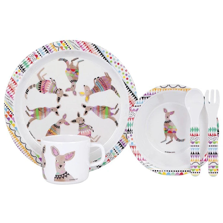 Ashdene Cooee 5 Piece Kangaroo Kids Dinner Set