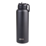 Oasis Stainless Steel Double Wall Insulated Challenger Sports Bottle 1.1L - Black