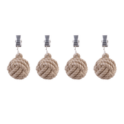 Alfresco Lane Tablecloth Weights Set 4 - Rope Balls - Natural