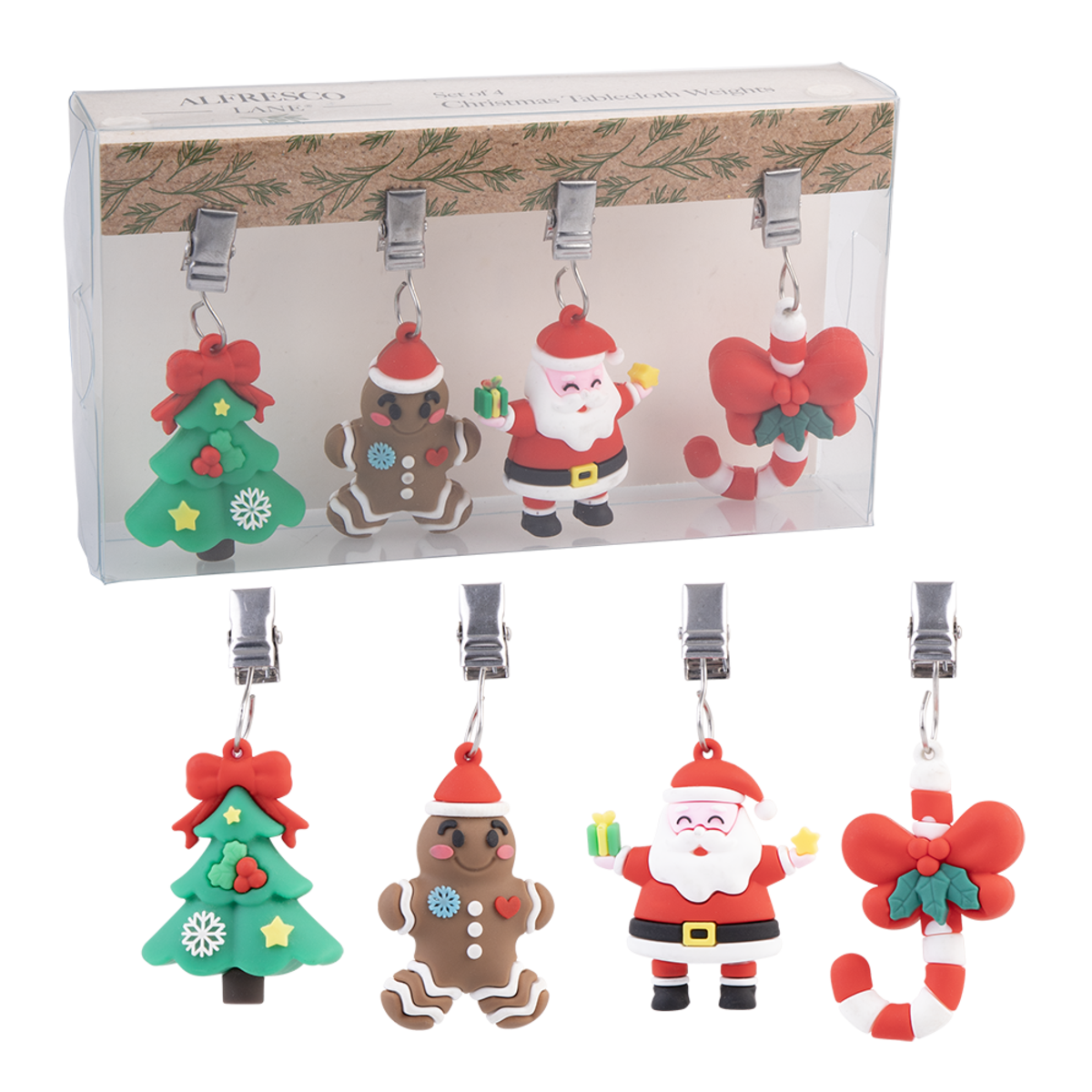 Alfresco Lane Tablecloth Weights Set 4 - Christmas