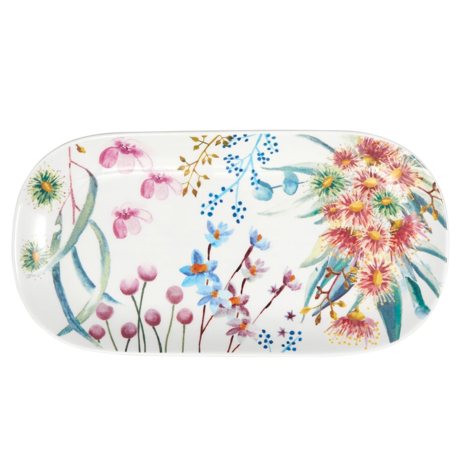 Maxwell & Williams Royal Botanic Gardens Eucalyptus Bloom Oval Platter 33x17.5cm Gift Boxed