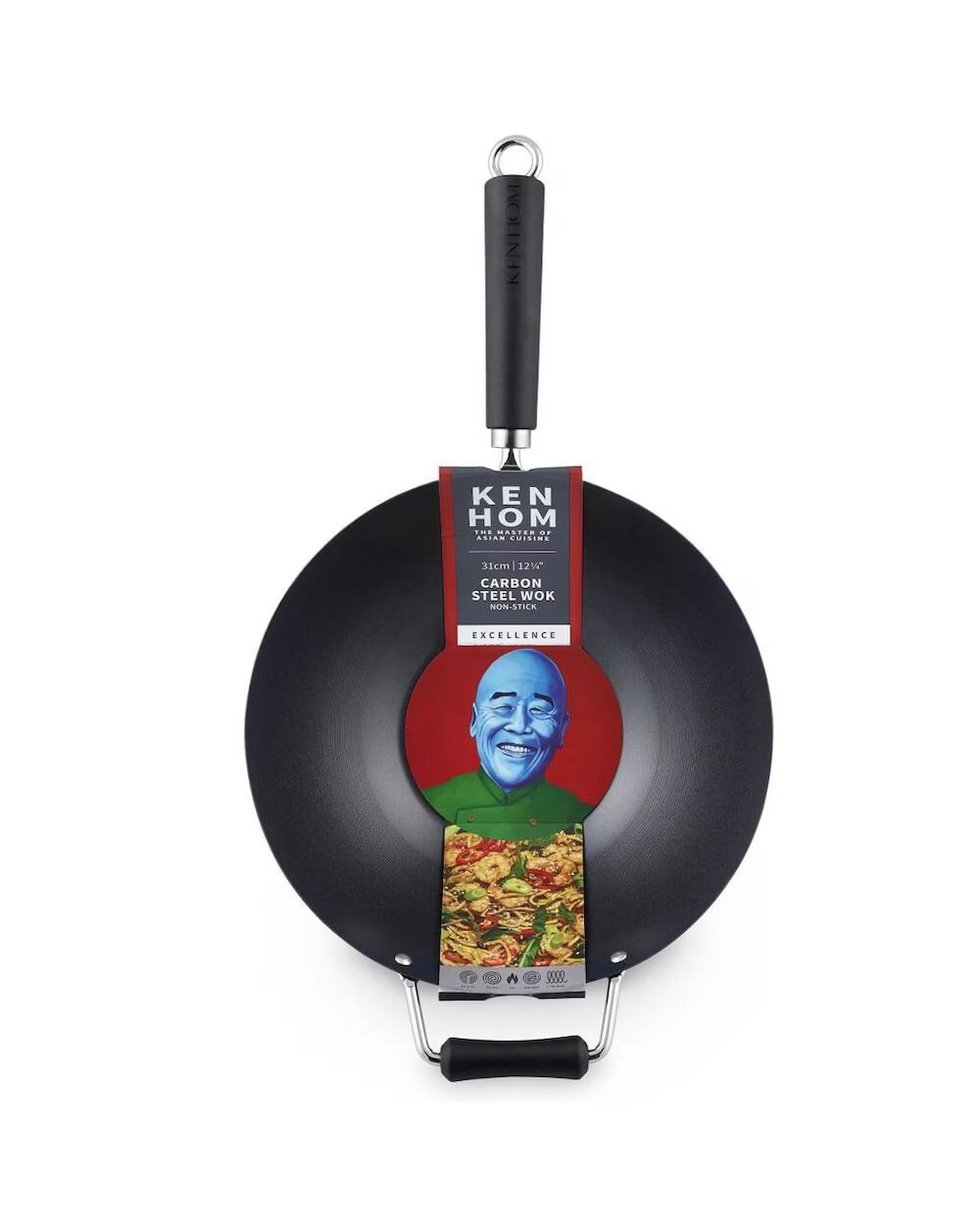 Ken Hom Excellence Non-stick Carbon Steel Wok 31cm