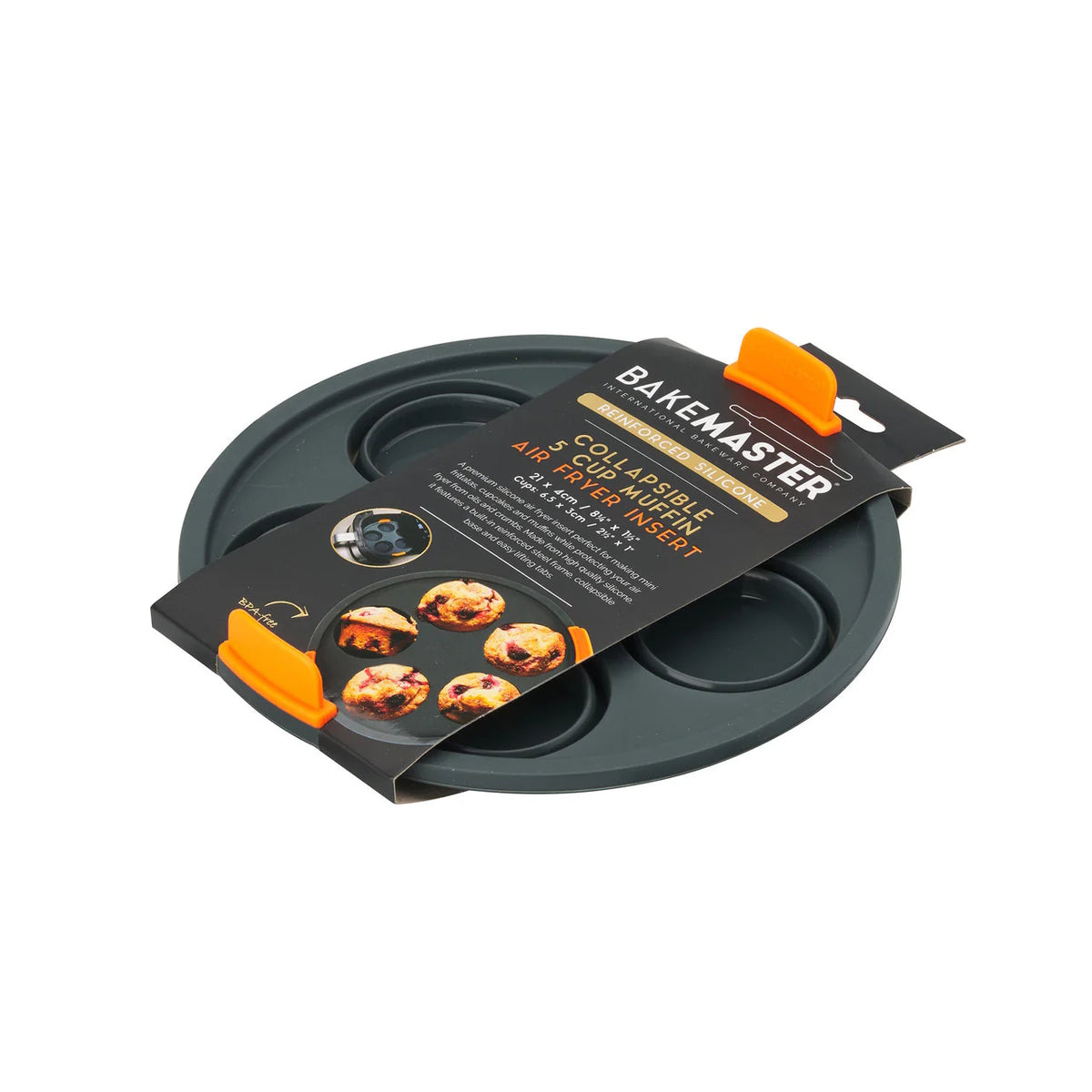 Bakemaster Silicone Collapsible 5 Cup Muffin Air Fryer Insert 21 X 4cm