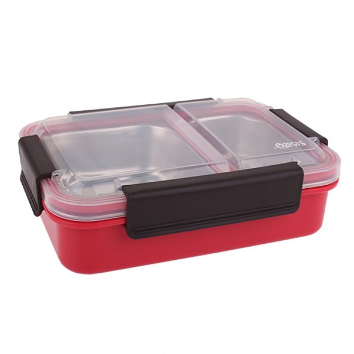 Oasis Stainless Steel 2 Compartment Lunch Box 23 X 16.5 X 7cm - Watermelon