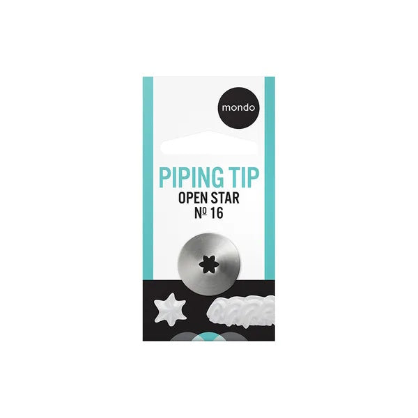 Mondo #16 Stainless Steel Open Star Piping Tip