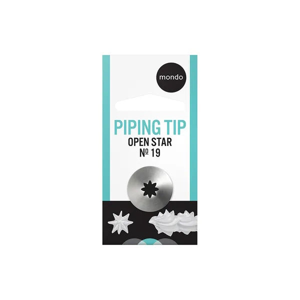 Mondo #19 Stainless Steel Open Star Piping Tip