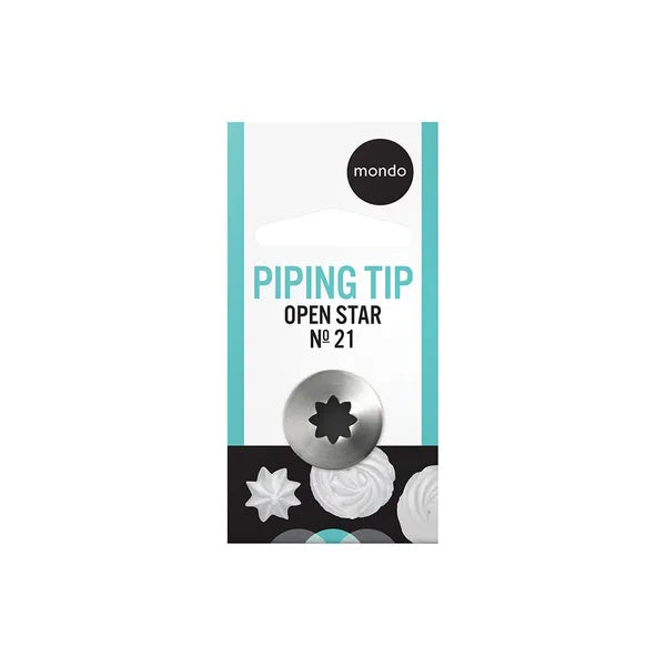 Mondo #21 Stainless Steel Open Star Piping Tip