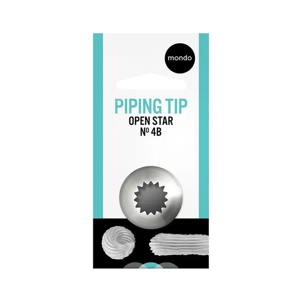 Mondo #4B Stainless Steel Open Star Piping Tip