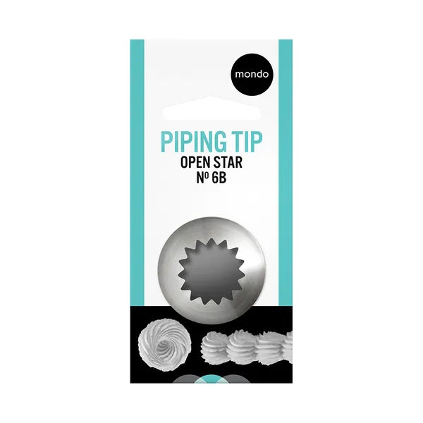 Mondo #6B Stainless Steel Open Star Piping Tip