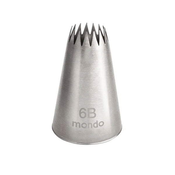 Mondo #6B Stainless Steel Open Star Piping Tip