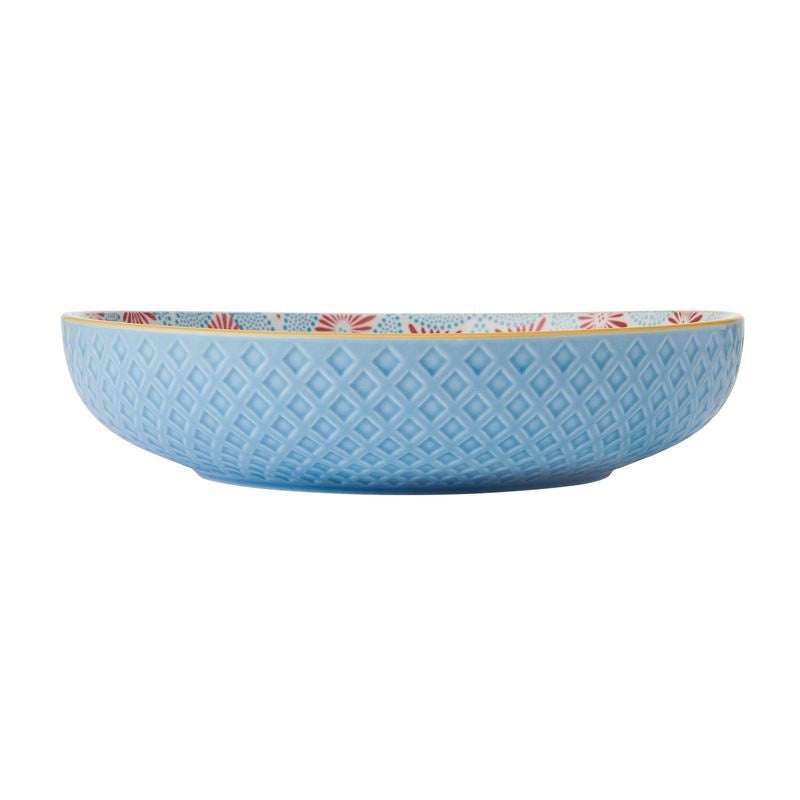 Mikasa Glazed Stoneware Coupe Bowl Blue Mosaic 21x5cm