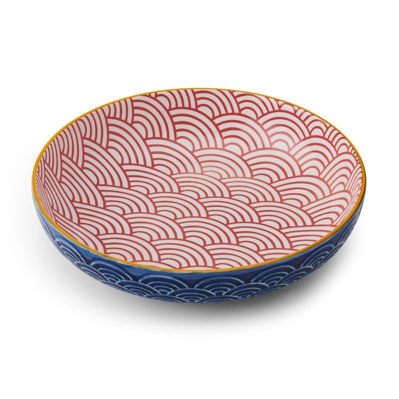 Mikasa Glazed Stoneware Coupe Bowl Blue Arc 21x5cm