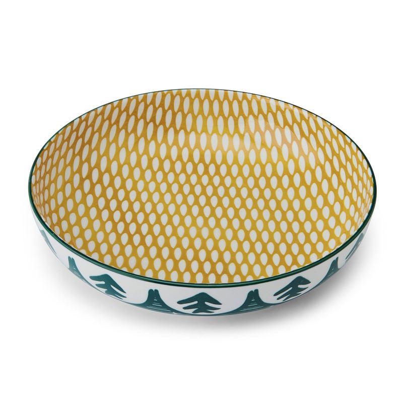 Mikasa Glazed Stoneware Coupe Bowl Green Leaf 21x5cm
