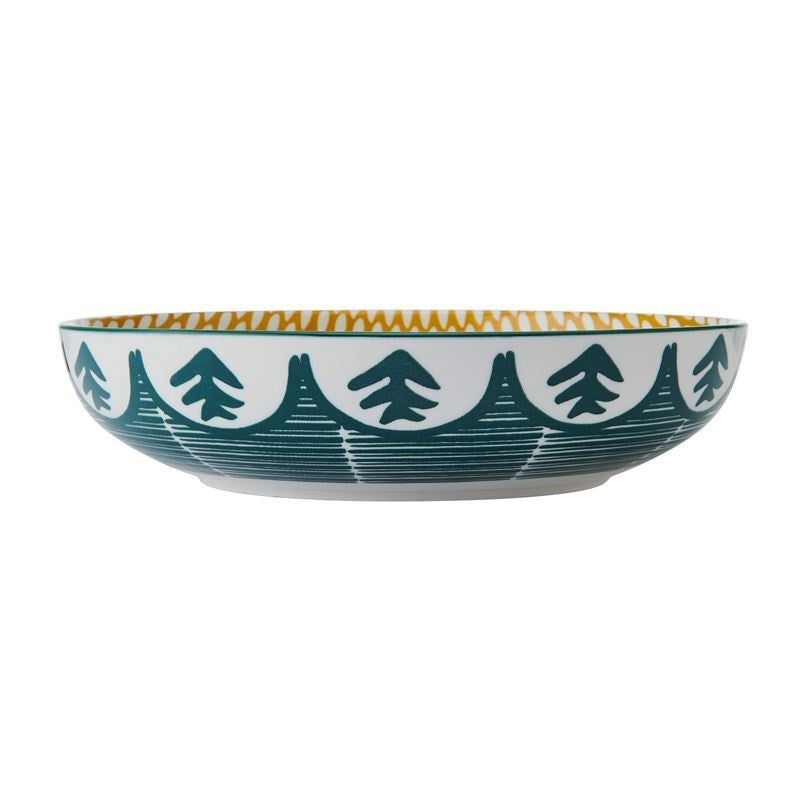 Mikasa Glazed Stoneware Coupe Bowl Green Leaf 21x5cm