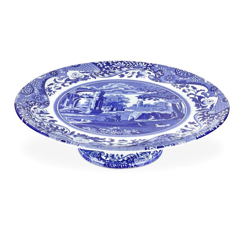 Spode – Blue Italian Footed Cake Plate 27cm