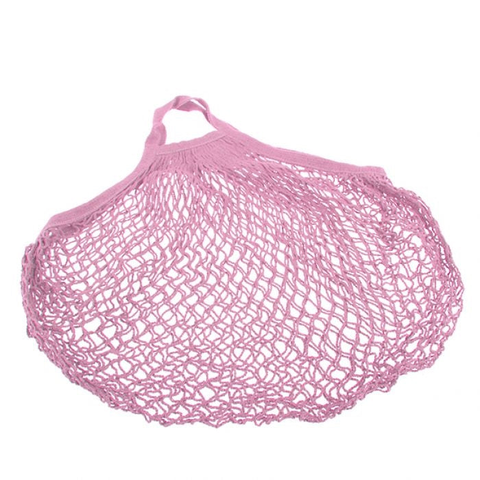 Sachi Cotton String Bag Short Handle - Pastel Pink