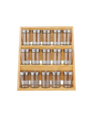 Maxwell & Williams Evergreen Bamboo Spice Rack 16pc Set Gift Boxed