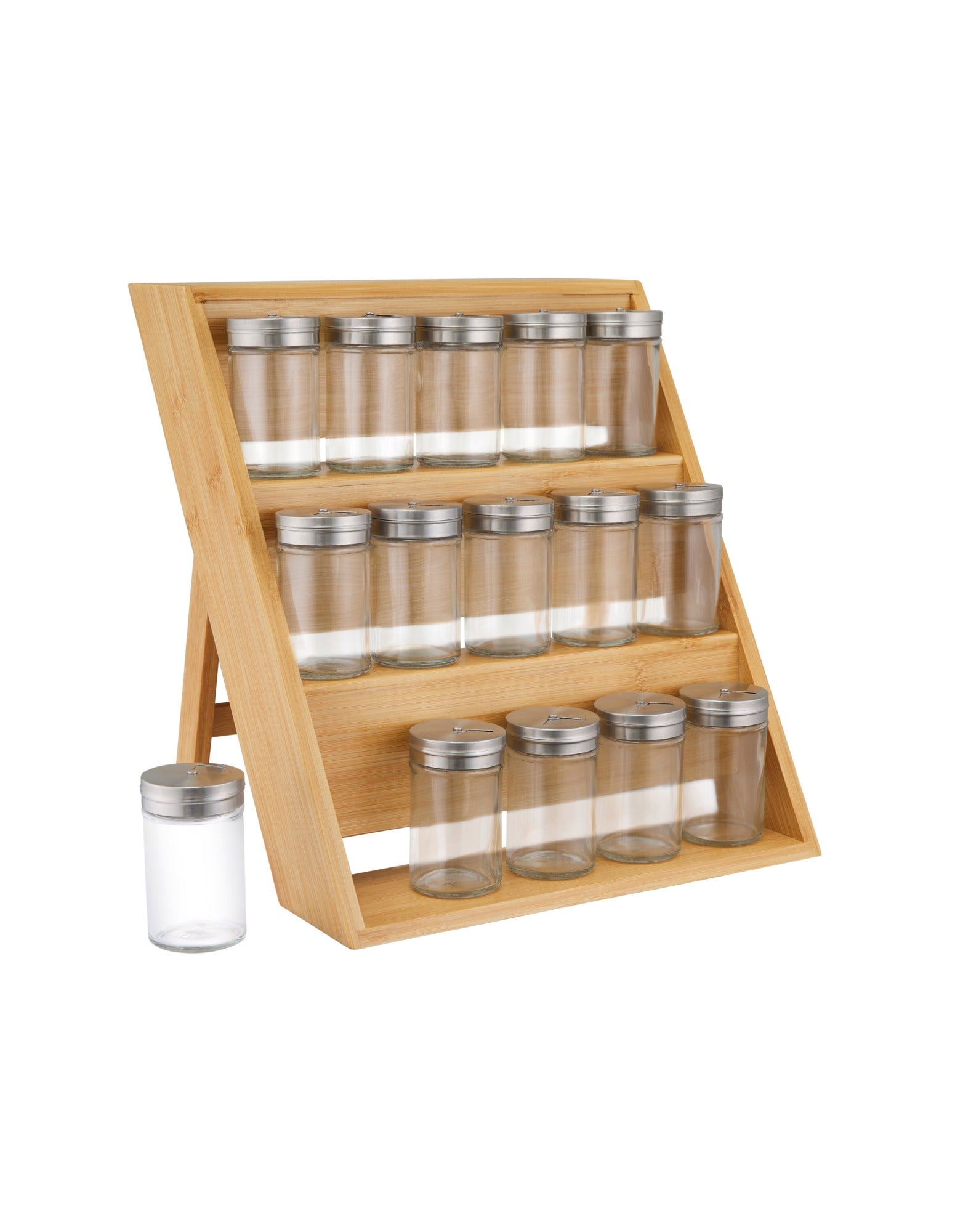 Maxwell & Williams Evergreen Bamboo Spice Rack 16pc Set Gift Boxed