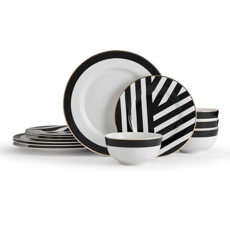 Mikasa Luxe Deco 12pc Fine China Dinner Set,