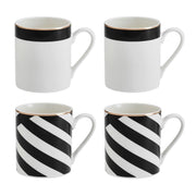 Mikasa Luxe Deco 4pc Fine China Mug Set, 380ml