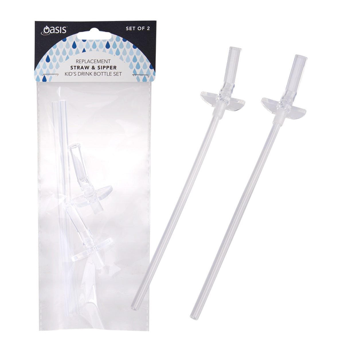 Oasis Replacement Straw & Sipper Kid's Drink Bottle Set 2 (550ml)