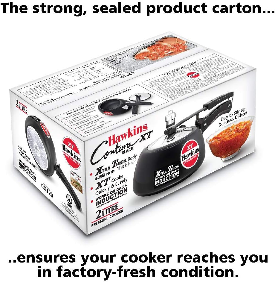 Hawkins Contura Black Xt 2 Litre Pressure Cooker - CXT20
