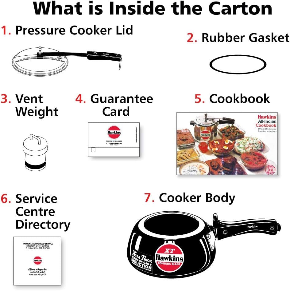 Hawkins Contura Black Xt 2 Litre Pressure Cooker - CXT20