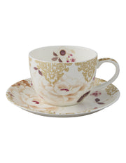 Maxwell & Williams Kimono Cup & Saucer 300ML White Gift Boxed