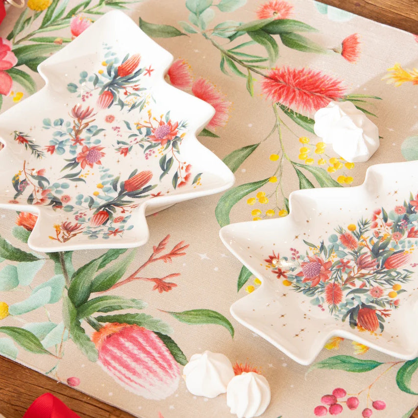 Ashdene Twinkling Blooms 2pk Tree Platter