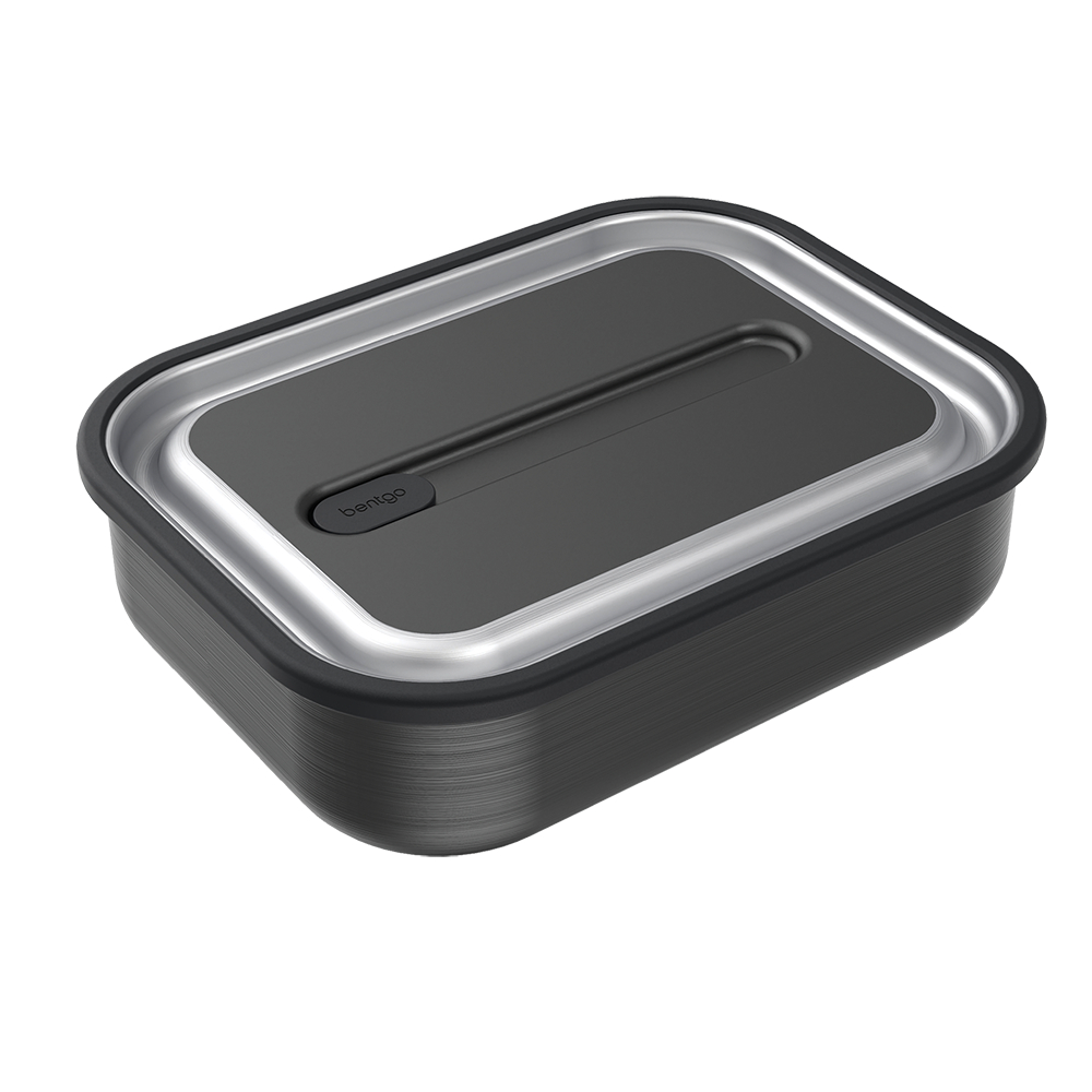 Bentgo Microsteel Lunch Box 1200ml Carbon Black - Stainless Steel Airtight Container