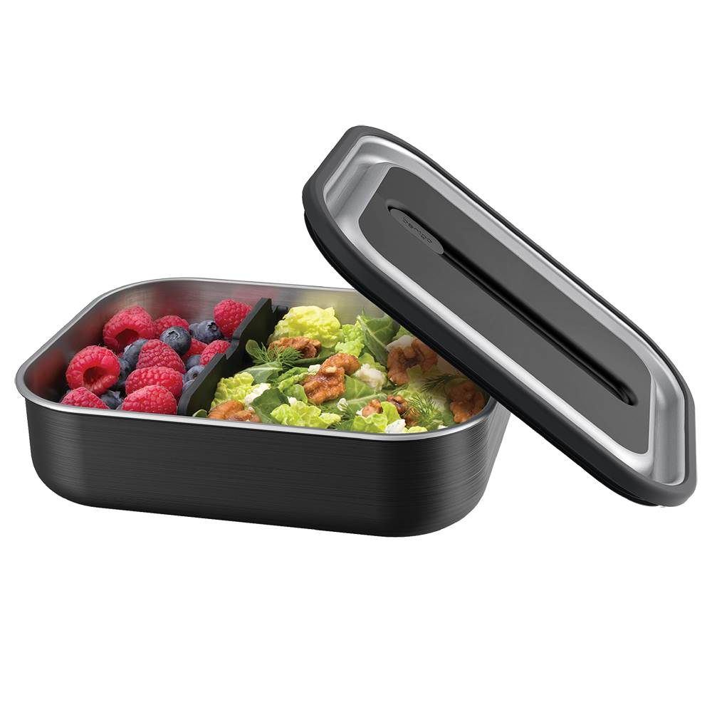 Bentgo Microsteel Lunch Box 1200ml Carbon Black - Stainless Steel Airtight Container