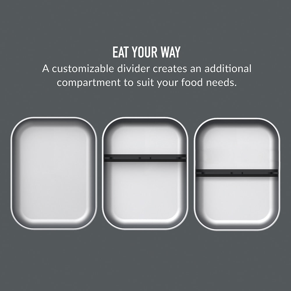 Bentgo Microsteel Lunch Box 1200ml Carbon Black - Stainless Steel Airtight Container
