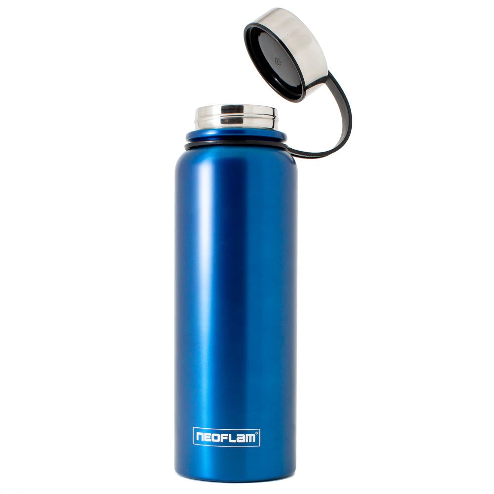 Neoflam All Day Stainless Steel Double Walled and Vacuum Insulated Water Bottle 1.2L- Blue Metal