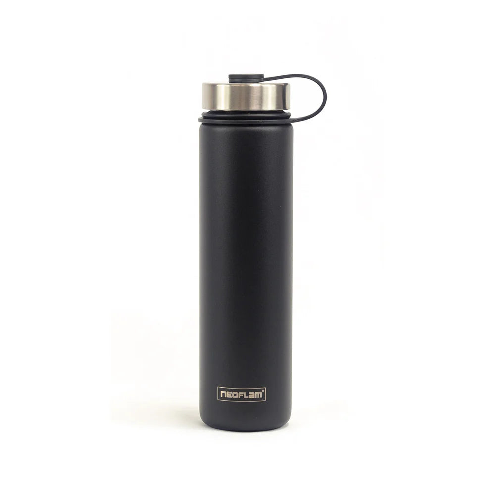750ml Neoflam Skinny StainlessSteel Double Walled and Vacuum Insulated Water Bottle Black