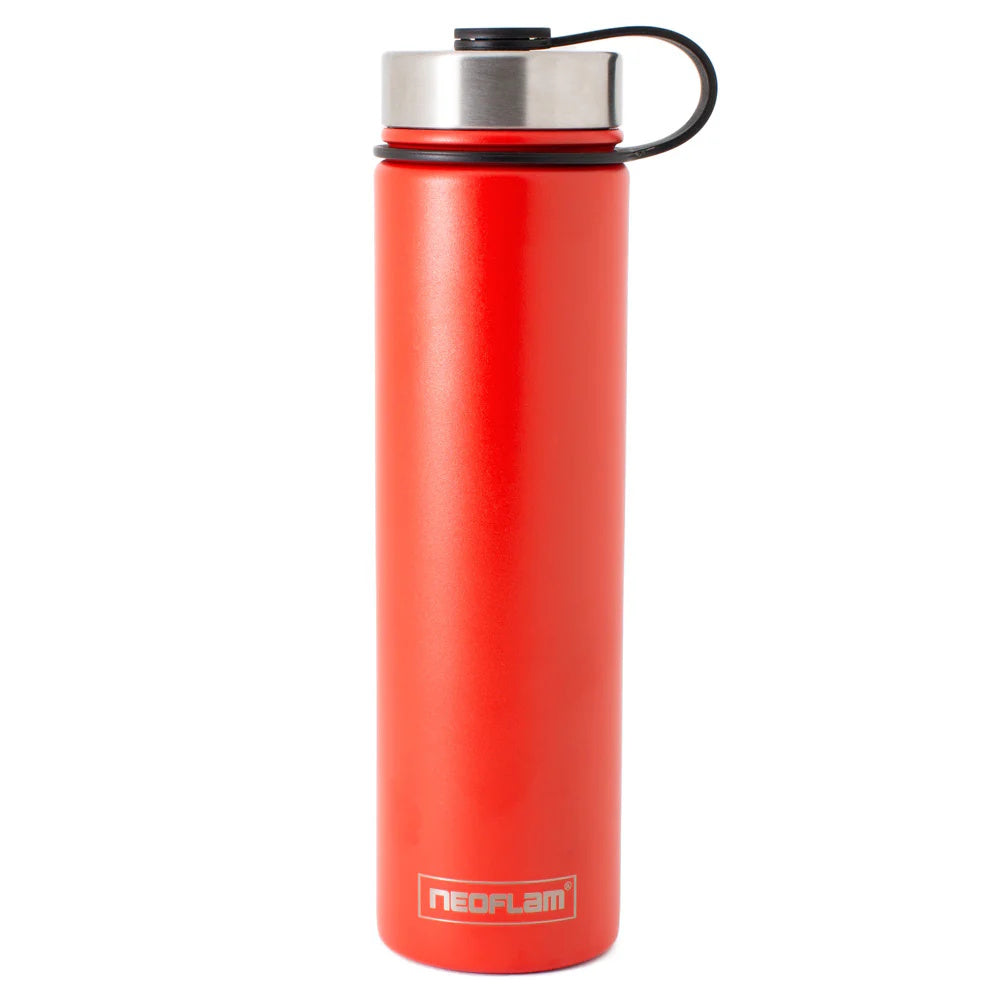 750ml Neoflam Skinny StainlessSteel Double Walled and Vacuum Insulated Water Bottle Red Mahogany